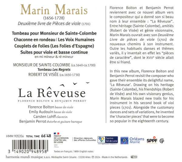 Marin Marais: Tombeau pour Monsieur de Sainte-Colombe
