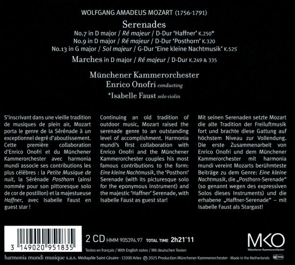Wolfgang Amadeus Mozart: Serenata; Eine kleine nachtmusik; Posthorn; Haffner