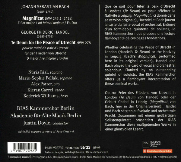 J.S. Bach: Weihnachts-Magnificat; G.F. Handel: Utrecht Te Deum