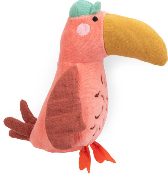 Les Toupitis Toucan Plush Toy Rattle