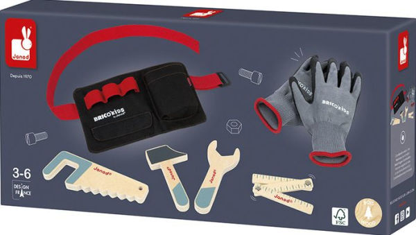 Brico'kids tool belt and gloves set