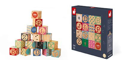 Kubix - 16 Carved Alphabet Blocks