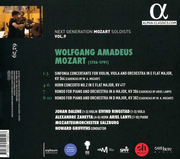 Mozart: Sinfonia Concerante KV 364; Rondos KV 382 & 386; Horn Concerto No. 2 KV 417