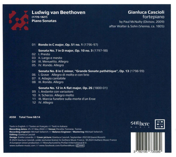 Ludwig van Beethoven: Piano Sonatas Op. 10 No. 3, Op. 26 "Grand Sonate Pathètique", Op. 13