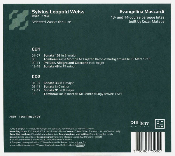 Silvius Leopold Weiss: Selected Works for Lute