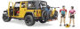 Jeep Rubicon with Mountain Biker