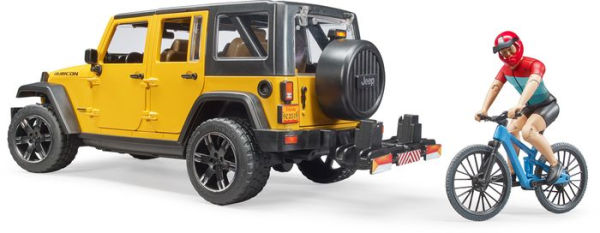 Jeep Rubicon with Mountain Biker