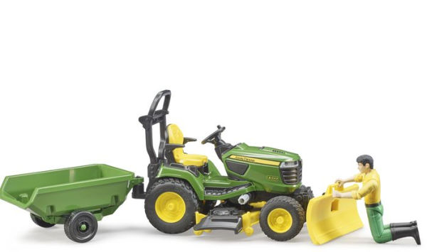 bworld John Deere lawn tractor w trailer and figure