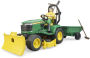 Alternative view 3 of bworld John Deere lawn tractor w trailer and figure