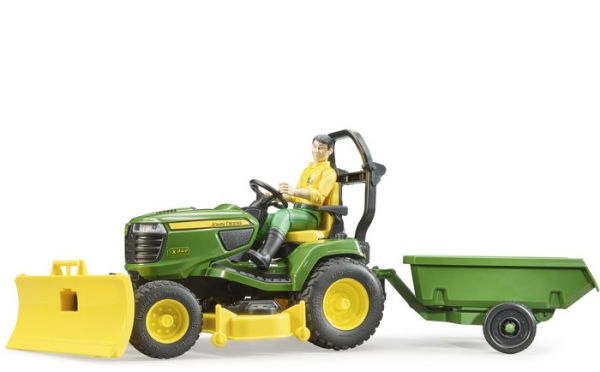 bworld John Deere lawn tractor w trailer and figure