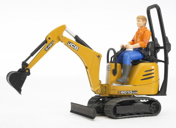 JCB Micro Excavator 8010 CTS and Construction Worker Toy Vehicle Set