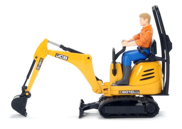 JCB Micro Excavator 8010 CTS and Construction Worker Toy Vehicle Set