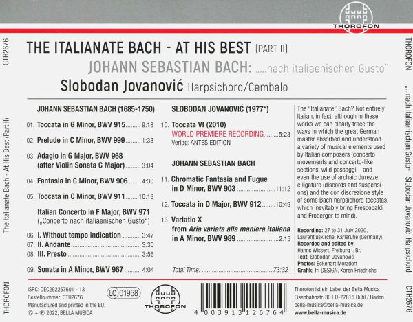 The Italianate Bach: At His Beset, Part II