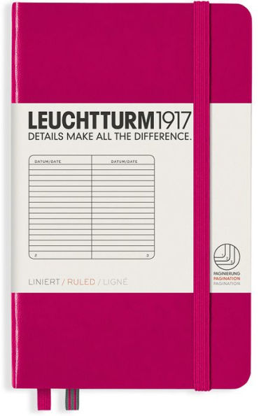 Leuchtturm1917 Notebook, Pocket (A6) Hardcover, Ruled, Berry