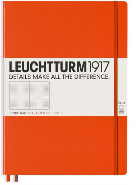 Leuchtturm1917 Notebook, Master Slim (A4+) Hardcover, Large, Dotted, Orange