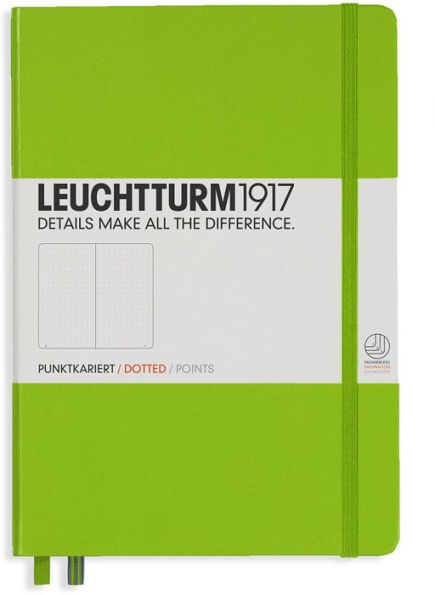 Leuchtturm1917, Medium (A5) Size Notebook, 249 pages, dotted, Fresh Green