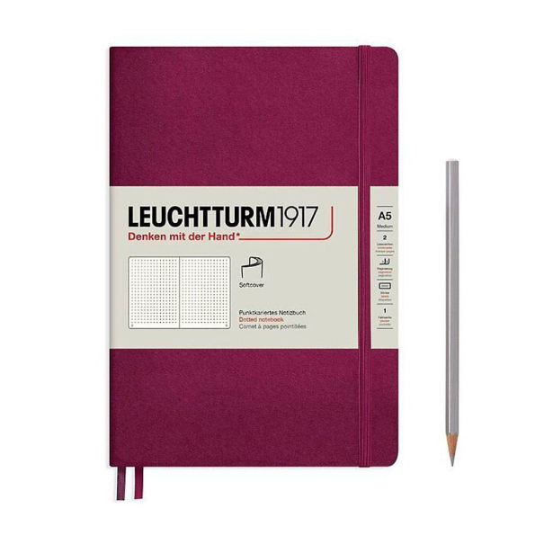 Leuchtturm Port Red Dotted Page Softcover Medium Notebook