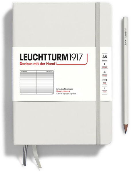 Light Grey Medium (A5) Ruled Journal