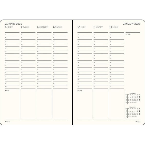 2025 Leuchtturm1917 Weekly Planner & Notebook Medium (A5) 2025, 18 Months, Sky