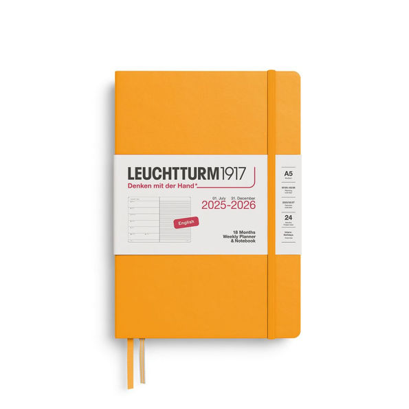 2025-2026 Weekly Planner & Notebook Medium (A5) 2026, 18 Months, Rising Sun