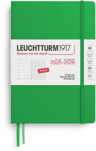 Title: 2025-2026 Weekly Planner & Notebook Medium (A5) 2026, 18 Months, Spring Leaf