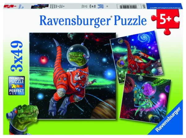 Dinosaurs in Space 3 x 49 piece Puzzles