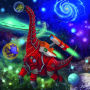 Alternative view 2 of Dinosaurs in Space 3 x 49 piece Puzzles