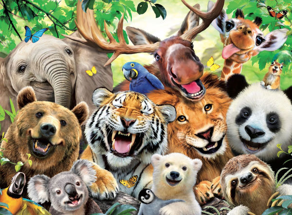 Exotic Animal Selfie 300 Piece Puzzle