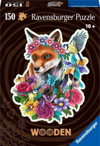 WOOD: Colorful Fox 150 pc Shape Puzzle