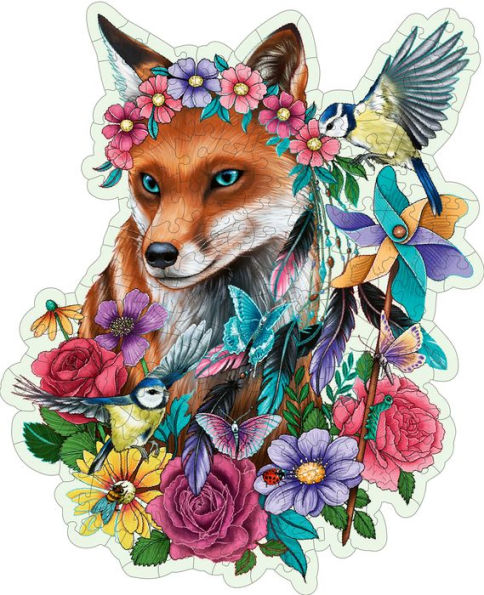 WOOD: Colorful Fox 150 pc Shape Puzzle