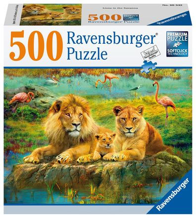 Lions on the Savannah 500 piece puzzle