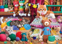 Alternative view 2 of Knitty Kitties 500 pc puzzle