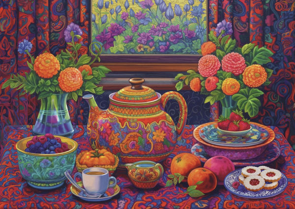 Tea & Flowers 1000 pc puzzle