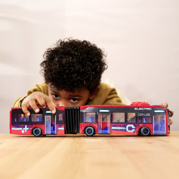 Volvo articulated bus with steering and opening doors