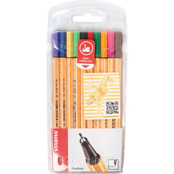 STABILO point 88 Pen Wallet Set, 10-Color
