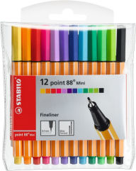 Title: Stabilo Mini Point 88 Fineliner - Wallet Set of 12