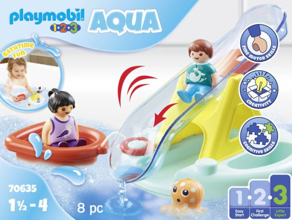  Playmobil 1.2.3 Aqua Water Wheel with Baby Shark