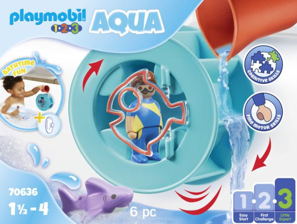 PLAYMOBIL 1.2.3 Water Wheel with Baby Shark