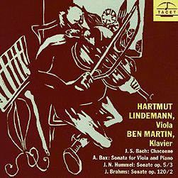 J.S. Bach: Chaconne; A. Bax: Sonata for Viola and Piano; J.N. Hummel: Sonate, Op. 5/3; J. Brahms: Sonate Op. 120/2