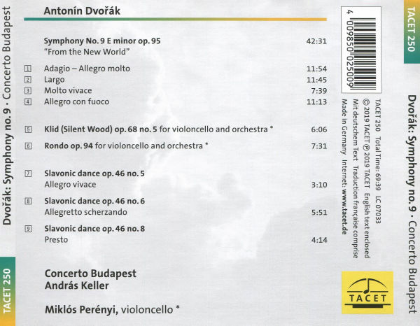 Antonín Dvorák: Symphony No. 9 E minor "From the New World" and other works