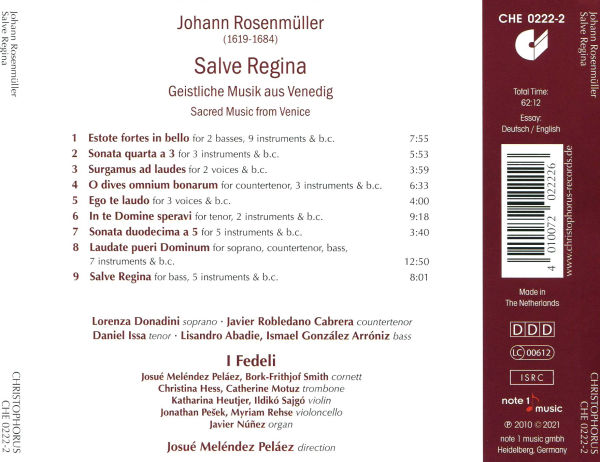 Johan Rosenm¿¿ller: Salve Regina - Geistliche Musik aus Viendig