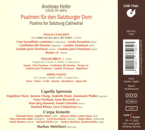 Andreas Hofer: Psalmen für den Salzburger Dom