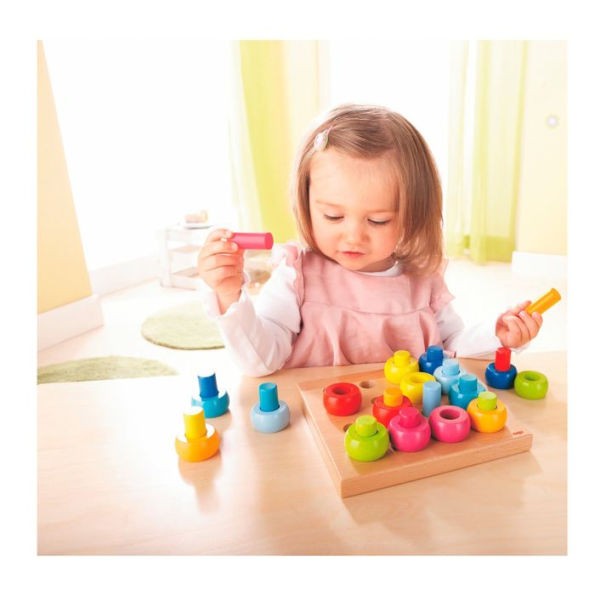 HABA Rainbow Whirls Pegging Game