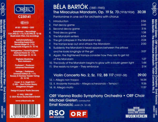 Béla Bartók: The Miraculous Mandarin Op. 19; Violin Concerto No. 2
