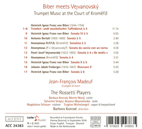 Biber meets Vejvanovsky: Trumpet Music at the Court of Kromeriz
