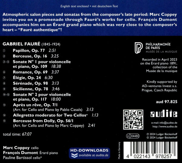 Fauré authentique: Complete Works for Cello and Piano