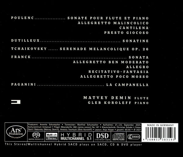 Poulenc, Dutilleu, Tchaikovsky, Franck, Paganini