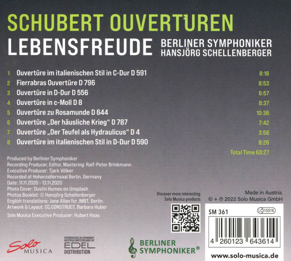 Schubert Ouvert¿¿ren: Lebensfreude