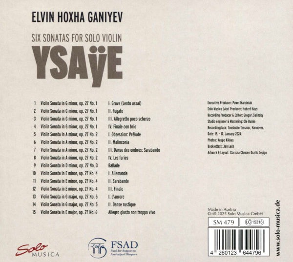 Ysaÿe: Six Sonatas for Solo Violin