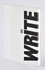 Write-Wrong Notebk Blk Silk Screen White Bonded Leather 6.5 x 8.5